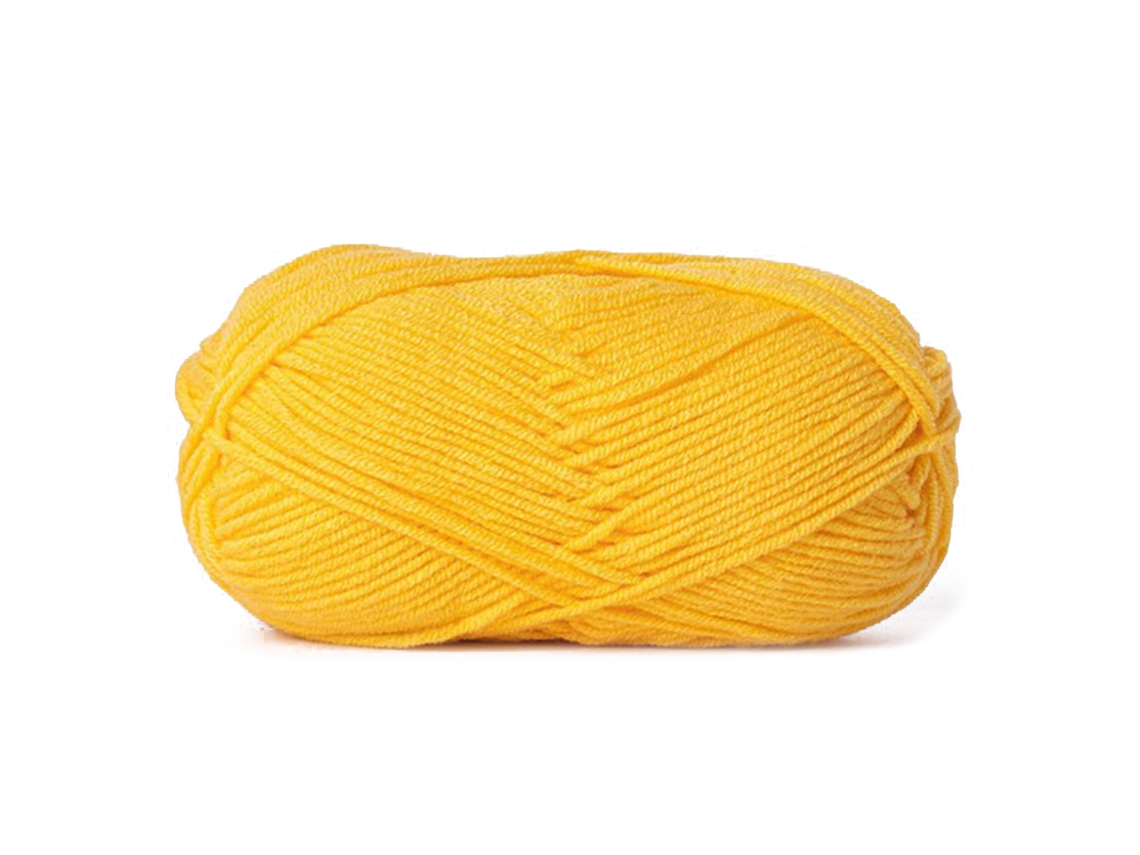 Hilo De Algodón Elástico Suave De Color Amarillo Brillante Para Tejer Gorros Y Bufandas.