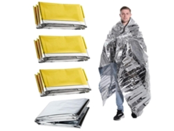 Manta de supervivencia de 4 piezas, mantas de aluminio, mantas térmicas ultragruesas, mantas térmicas, manta de emergencia, lámina para acampar al CHRONUS