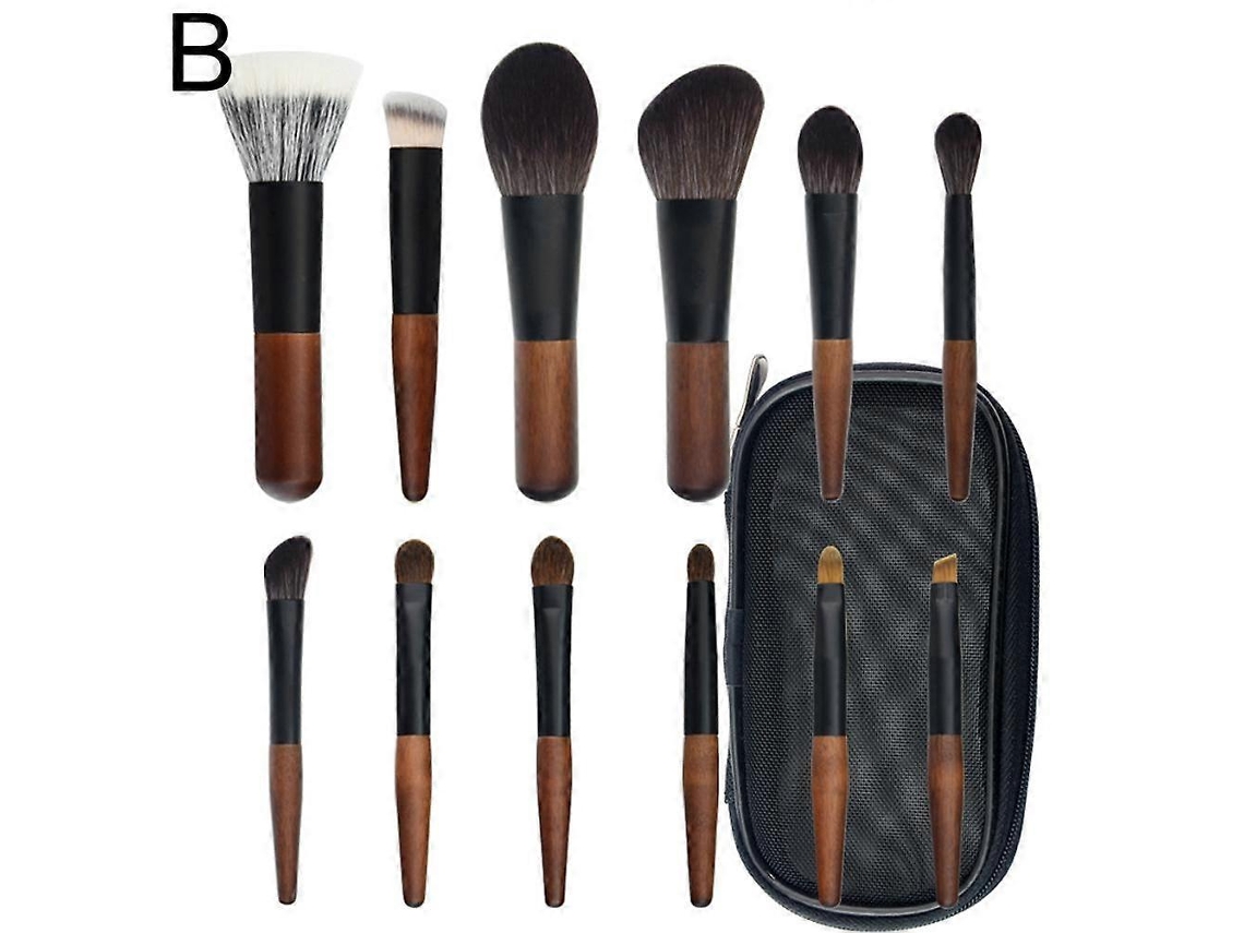 Set completo de 12 brochas de maquillaje: polvos, sombras de ojos, base y rubor. Everley891