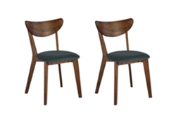 Conjunto de cadeiras de sala de jantar BELIANI Erie de Madeira de seringueira Castanho escuro 46x46x80