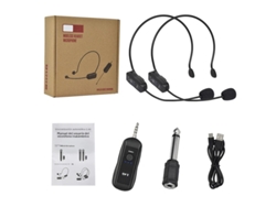 Micrófonos de solapa inalámbricos 2.4G con transmisor y receptor Mdug (dos juegos)