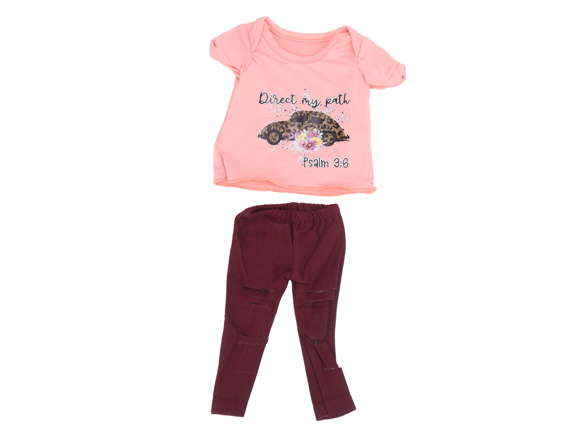 Rebe-ropa Para Muñecas 18 Pulgadas, Conjunto De Pantalones Y Camisa Manga Corta, Ropa Para Muñecas Recién Nacidas Qd18-051