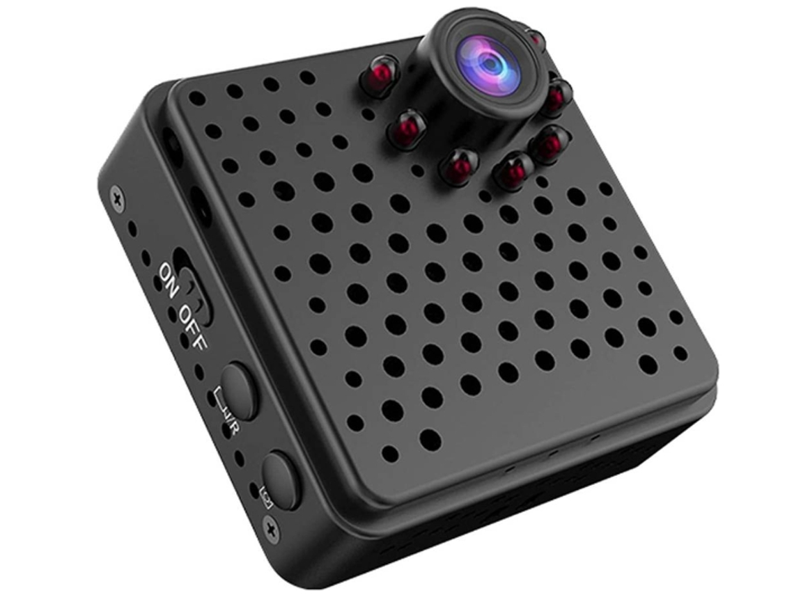 Mini cámara 1080P gran angular Wi-Fi con detección de movimiento Yizhood (negra)