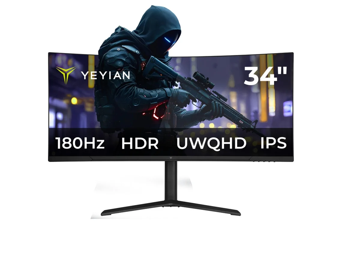 Monitor curvo para juegos Yeyian Elysium 34 IPS Ultrawide QHD 180 Hz RGB