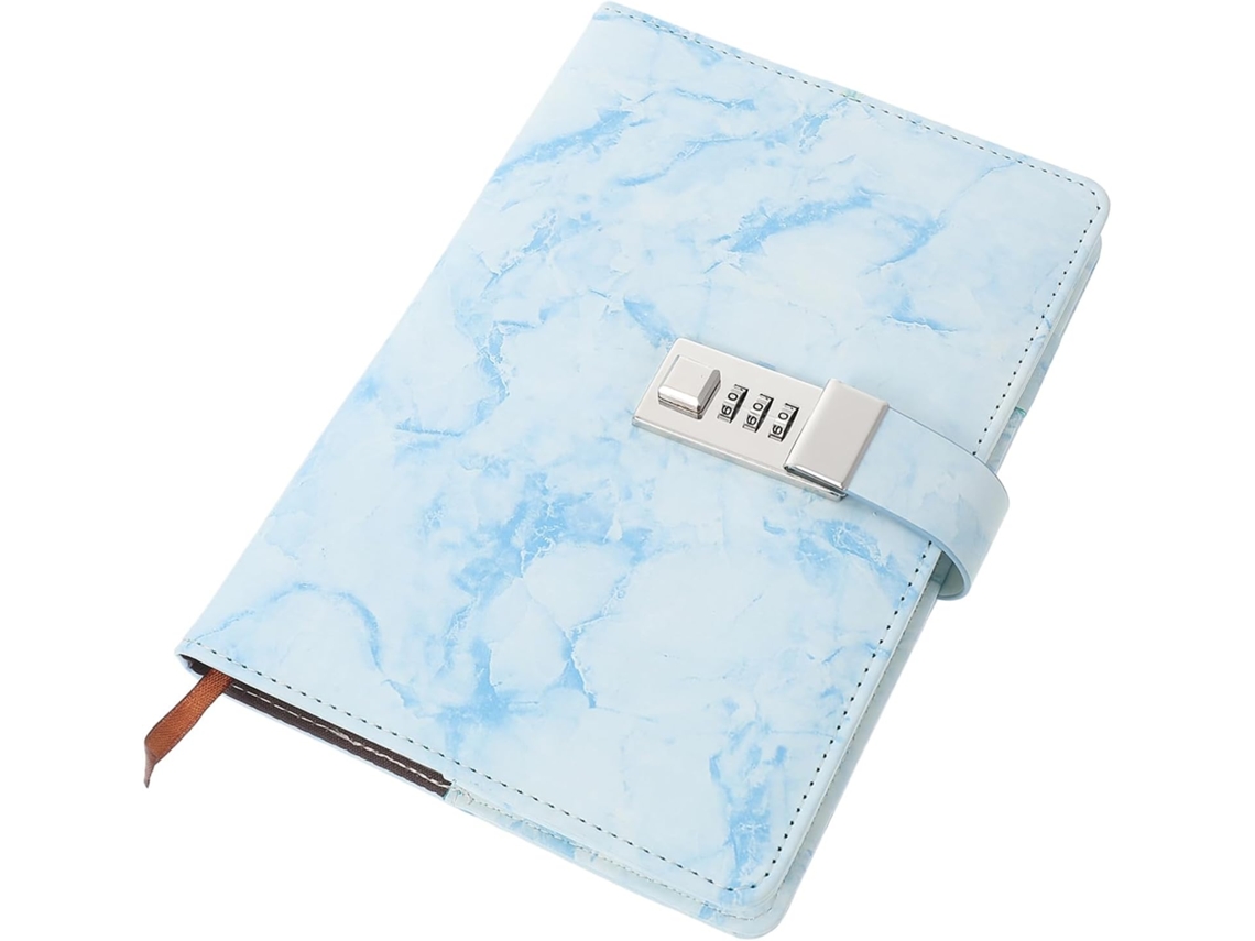 Cuaderno Multifuncional Delicado Con Cierre Para Notas Personales, Agenda Portátil, Azul Rayado