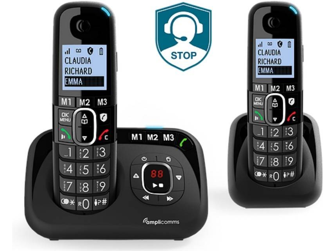 Teléfono Fijo AMPLICOMMS 1582 Negro