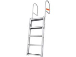 Escalera de muelle de aluminio Succebuy de 66,9 a 78,9 pulgadas con altura ajustable y 5 escalones para barcos