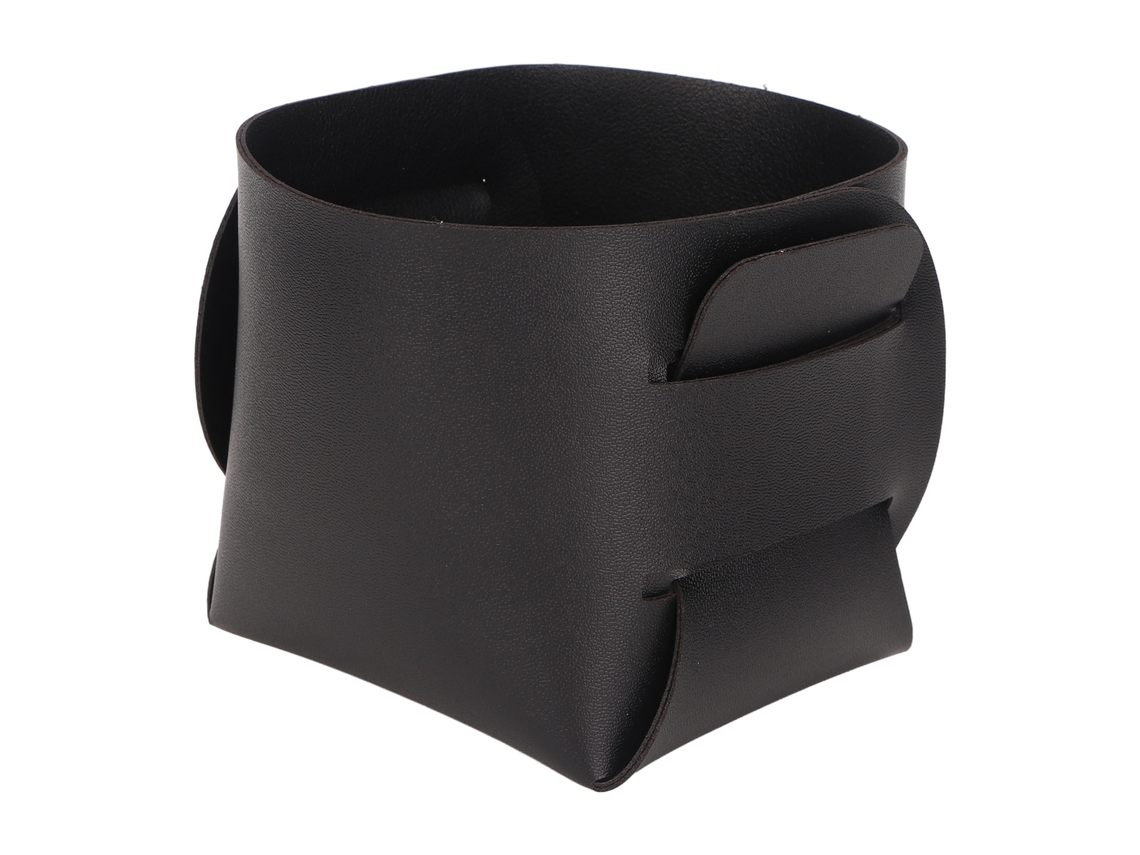Soporte para pinceles de uñas de material PU duradero, práctico organizador de maquillaje de uñas para el hogar, negro.