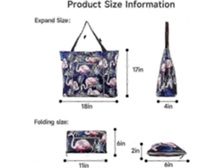 Bolso de playa grande plegable con cremallera, resistente a la arena, ideal para mujeres, perfecto para viajes y compras. Estampado de flamencos azules (2025).