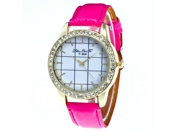 Reloj De Pulsera Casual De Cuarzo Para Mujer Zhoulianfa Con Diamantes De Imitación, Esfera Redonda, Color Rosa.