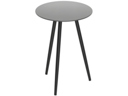 Mesa Auxiliar Ø40x50 Cristal Templado Acero Negra
