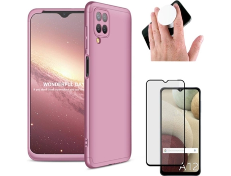 Funda, Protector y Popsocket Samsung A12 PHONESHIELD Flexguard Rosa