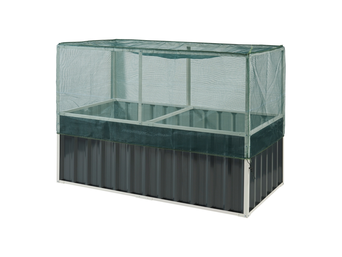 Huerto urbano alto Alblasserdam con red de acero 174x90x118 cm - Antracite [EN.CASA]