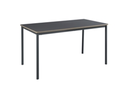 Mesa de comedor Lindesberg 6 personas acero MDF 140x80x75 cm - Gris Negro [EN.CASA]