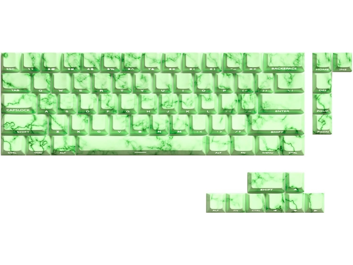 Teclados Mecánicos Con 64/74 Teclas Transparentes, Tema Retroiluminado Jades Sublimations.