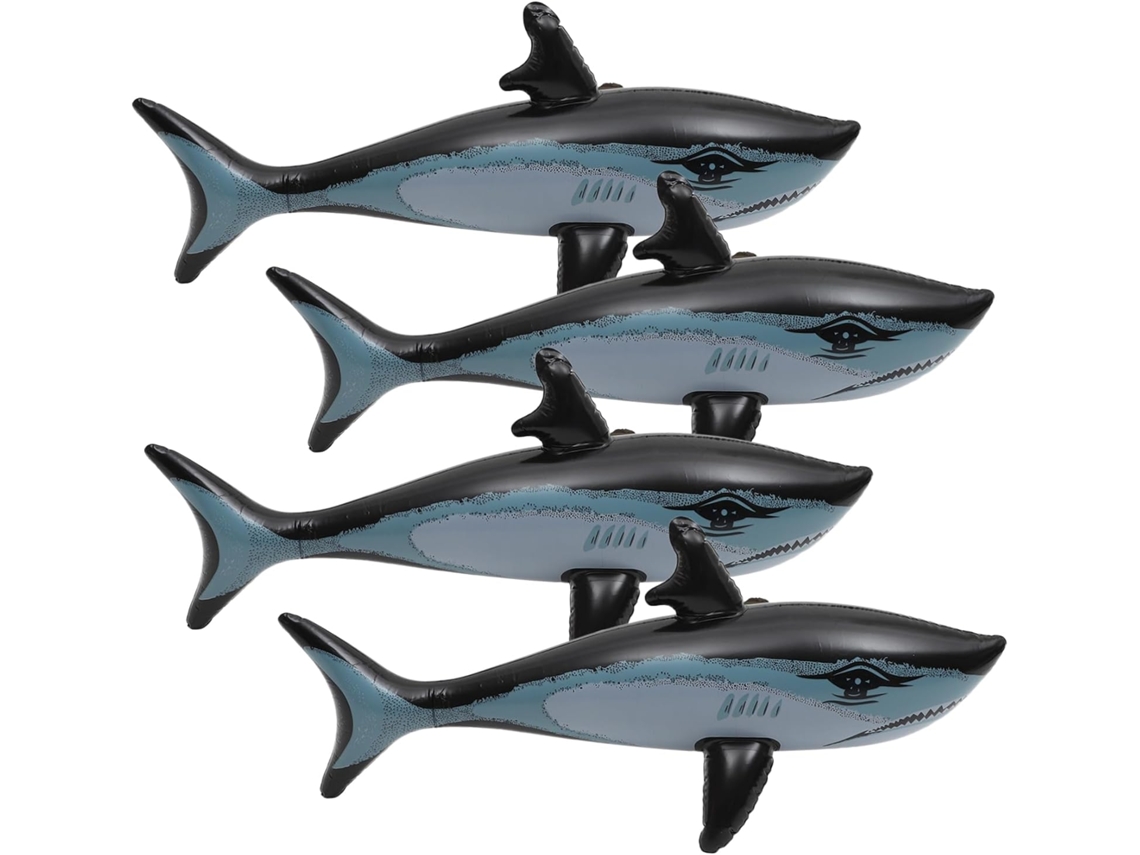 Decoración Inflable De Tiburón De 4 Piezas Para Fiestas, Juguete Flotante Para Piscina,...