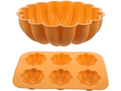 Té, 2 Moldes De Silicona Para Hornear Con Forma De Calabaza, Cavidad Antiadherente, Reutilizables Para Pasteles Y