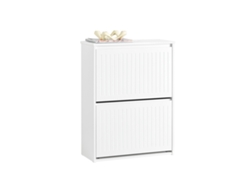 SOBUY FSR165-K-W Zapatero Con 2 Solapas Blanco 61 X 26 X 81 Cm