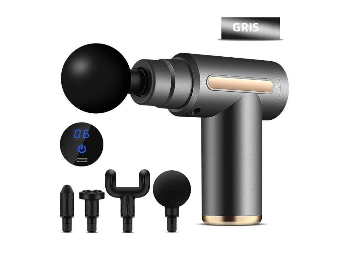 (pantalla Táctil Gris) Masajeador Vibratorio Con Cabezales De Masaje De Rodillos Para Relajación Muscular Y Fitness.