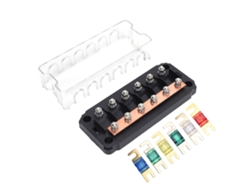 Panel De Fusibles 6 Vías Mega Amg 30a-125a Para Barcos, Fijo Con Tornillos, Fuse Block