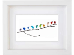 Decoración de pared con pájaros arcoíris de cristal marino: el regalo perfecto para Navidad, cumpleaños y Halloween.
