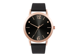 Reloj De Pulsera Unisex De Moda Con Correa De Pu Y Movimiento De Cuarzo Negro.