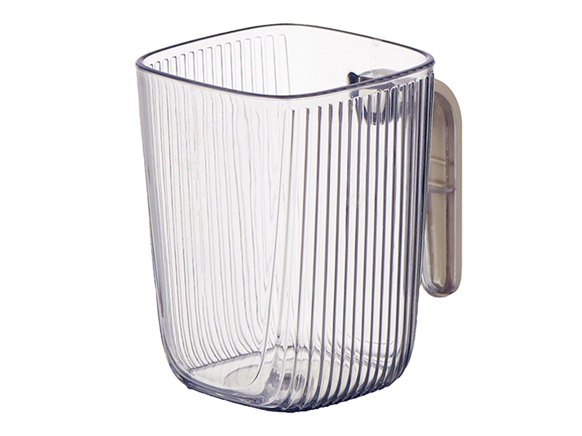 Vaso transparente para cepillo de dientes con asa para baño