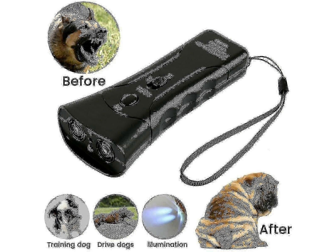 Entrenador ultrasónico de dos canales para perros con luz LED, dispositivo portátil para la corrección del comportamiento de perros y mascotas, ideal para GOKOCO.