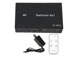 Conmutador De Interfaz Multimedia Hd 4 En 1 Con Ratón, Teclado Y Mando A Distancia Ir 4kx2k, Enchufe Estadounidense.