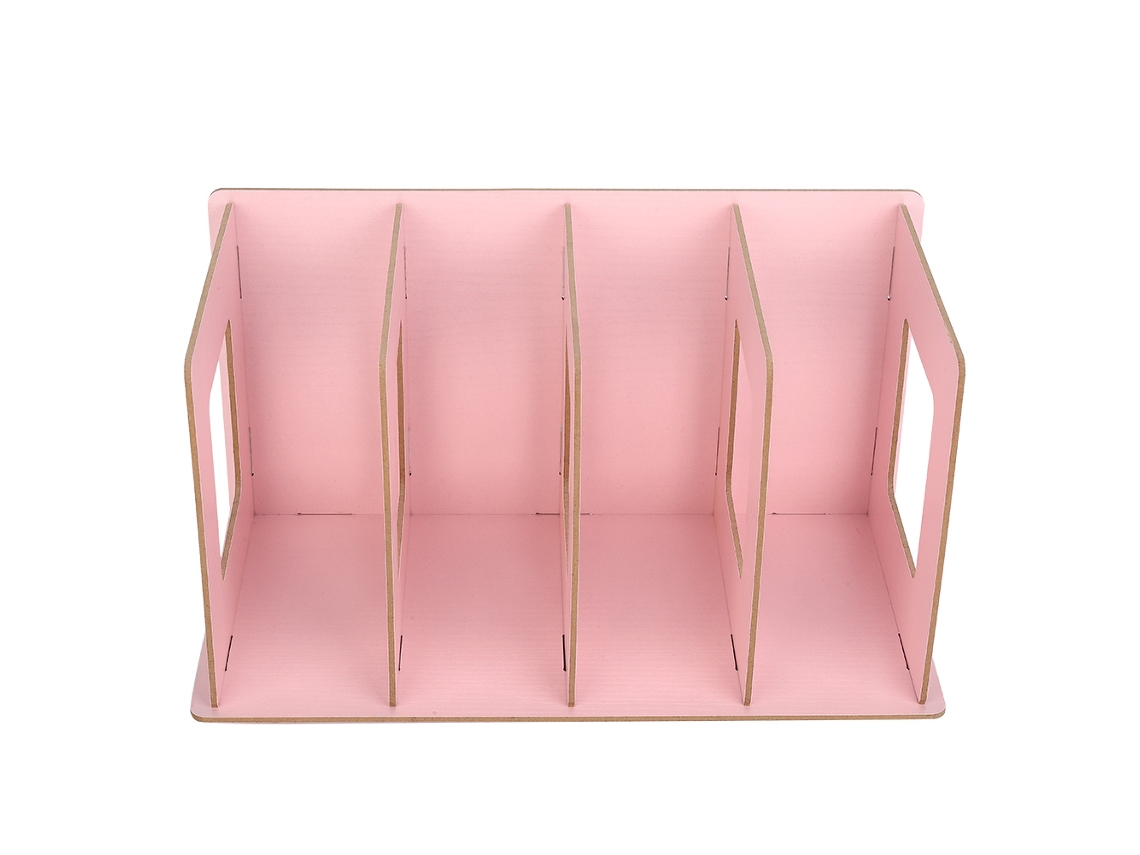 Estantería de mesa de madera hecha a mano para guardar libros y DVDs