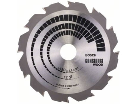 Disco de Sierra Circular BOSCH Construct Madera 190x30x2.6 mm - 12