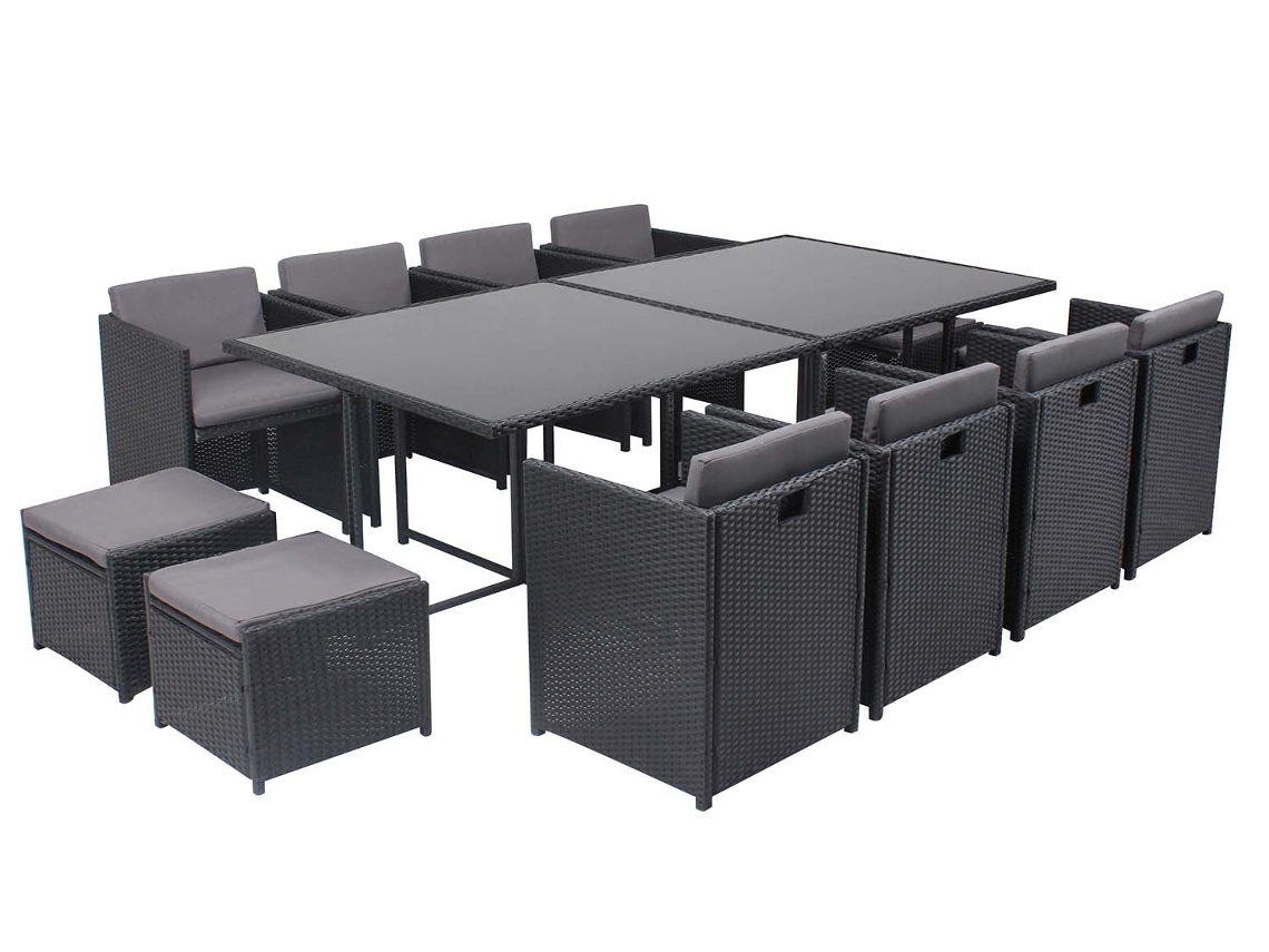Conjunto de Comida CONCEPT U Miami 12 Personas em poli rattan Negro resina trançada
