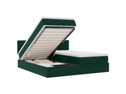 Maison Exclusive - Estructura De Cama Otomana Colchones Terciopelo Verde Oscuro