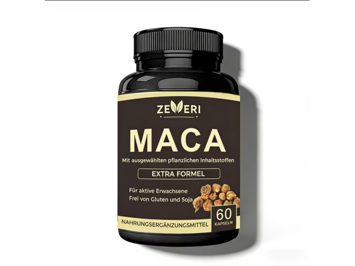 Complemento alimenticio Zeveri Maca 6 en 1 con ginseng y tribulus, 60 cápsulas