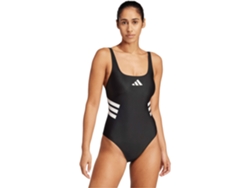Traje de baño Adidas de 3 rayas con espalda en U para mujer
