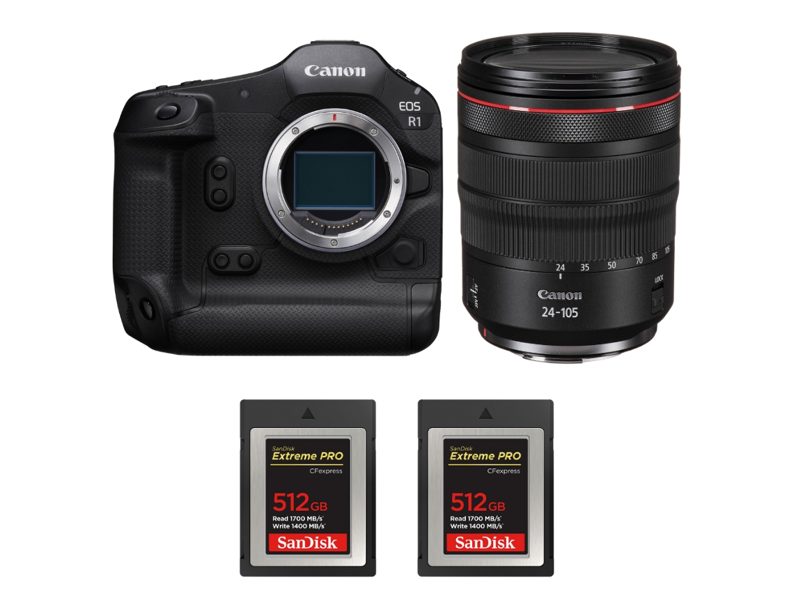 Canon Eos R1 + Rf 24-105mm F/4 L Is Usm + 2 Sandisk 512gb Extreme Pro Cfexpress Type B + Ebook “20 Consejos Para Fotos Que Impactan”