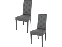 Conjunto de 2 Cadeiras T M C S Chantal (Cinzento Escuro - 99x46x55 cm - Madeira)
