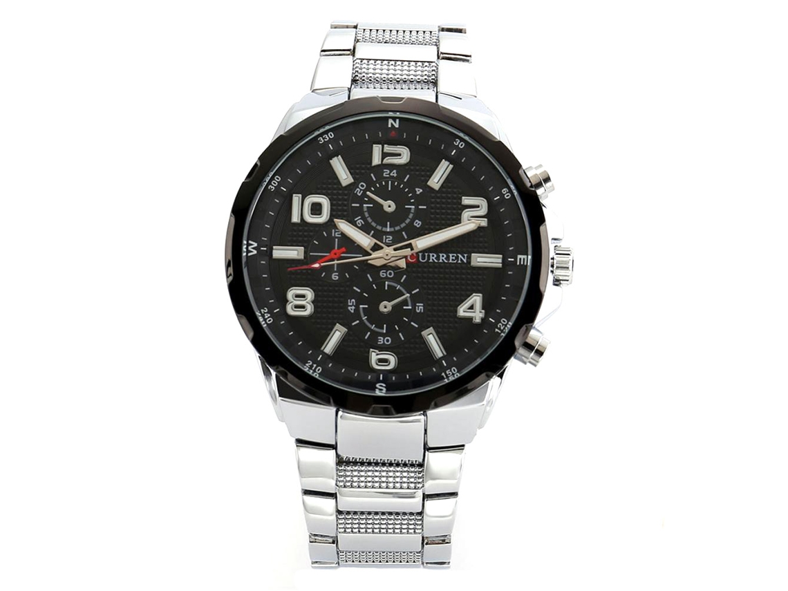 Reloj De Pulsera Analógico De Cuarzo, Resistente Al Agua, Con Brazalete De Acero Inoxidable (plateado + Azul)