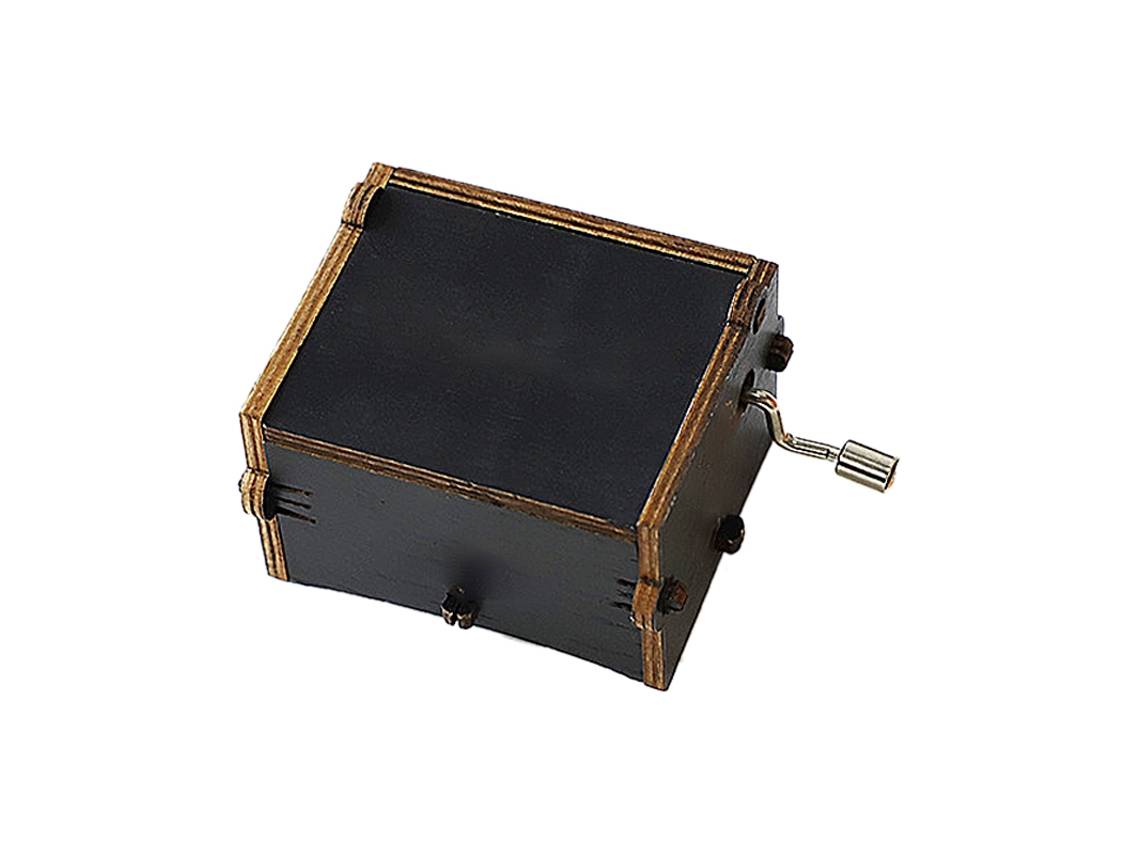 Caja De Música Clásica De Madera Con Manivela Y Grabado, Adorno Navideño, Regalo, Pino Negro, Hielo Y Nieve.