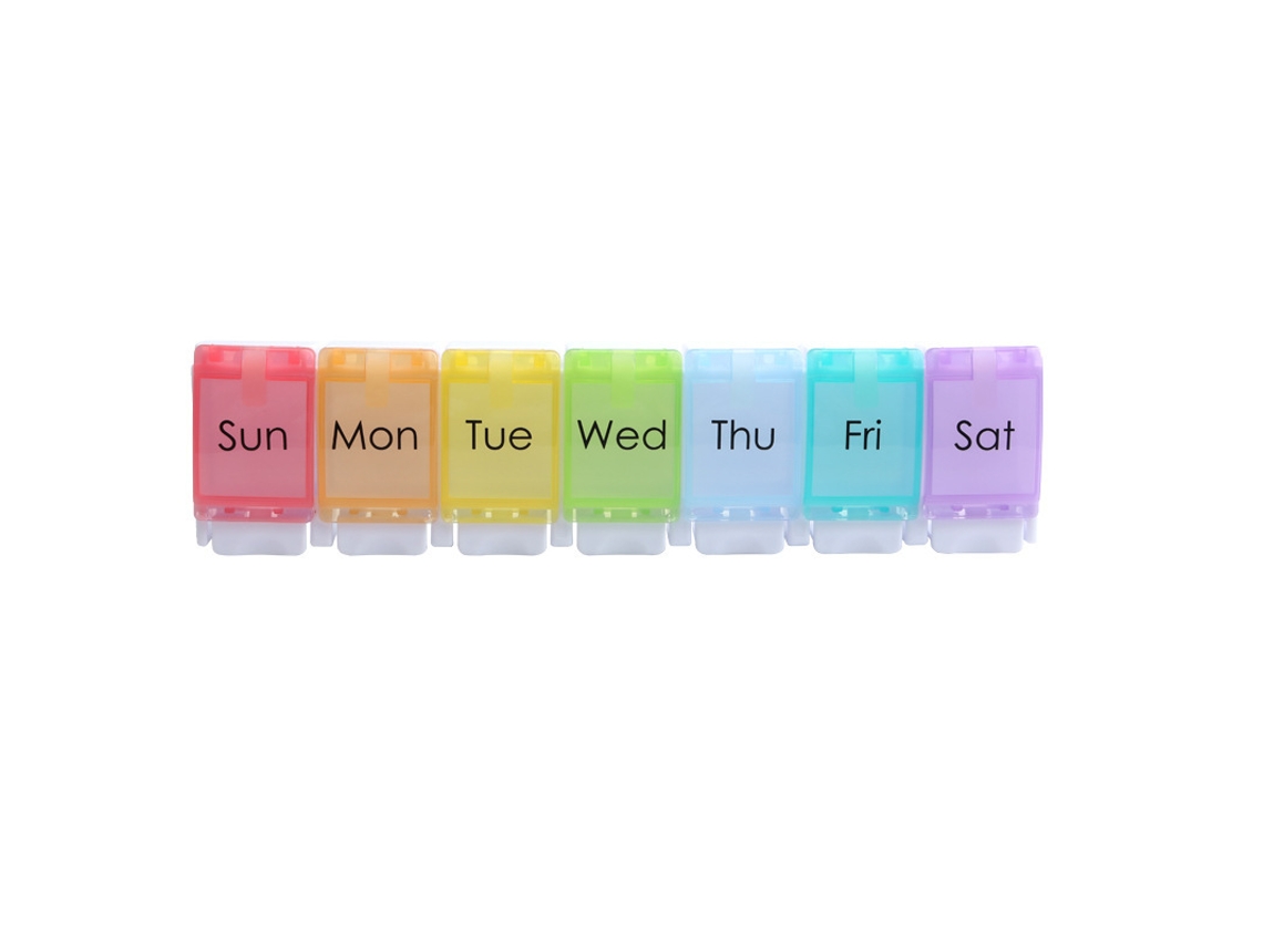 Pastillero semanal, 7 días, grande, fácil de usar para personas con artritis, ideal para viajes, con cierre de resorte, dispensador de vitaminas Tommy01