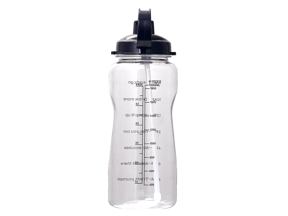 Botella De Agua Con Marcador De Tiempo De 2000 Ml, Botella Deportiva Motivacional Para Gimnasio Con Pajita Rosewell