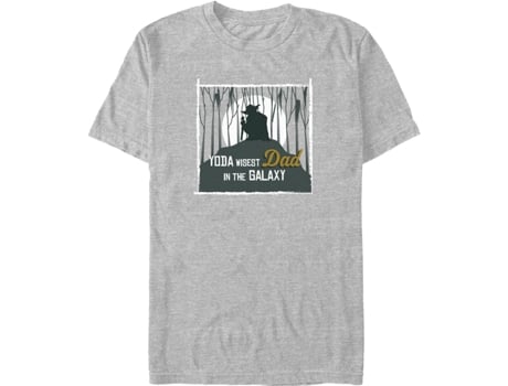 Camiseta Unisexo DEEPSTONE Yoda Wisest Dad In The Galaxy Star Wars brezo atlético (S)