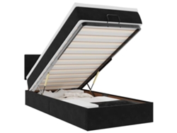 Maison Exclusive - Cama Otomana Con Colchón Y Luces Led Terciopelo Negro 80x200cm