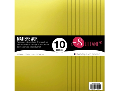 10 Papeles Scrapbooking Dorado - 250g/m2 - A: 30,5 cm