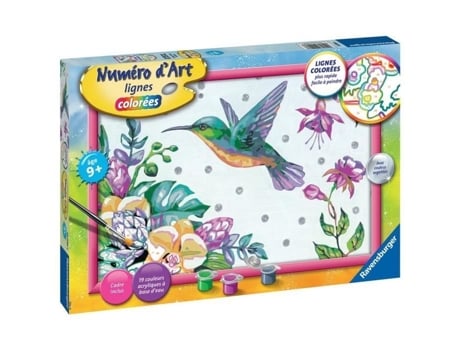 Arte numérica - grande - Beija-flor e flores exóticas - Ravensburger