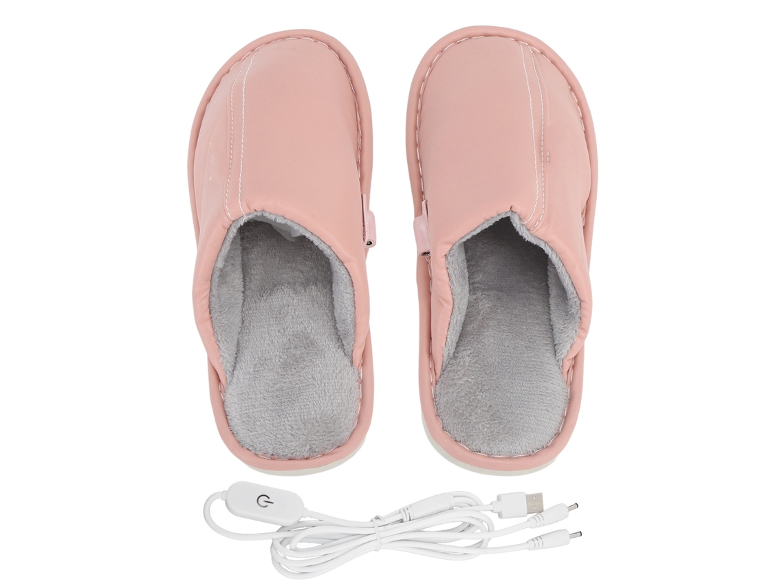 Pantuflas eléctricas térmicas Anub USB de 3 niveles, de franela, cómodas, para mujer, para uso en interiores, tallas 38-39.