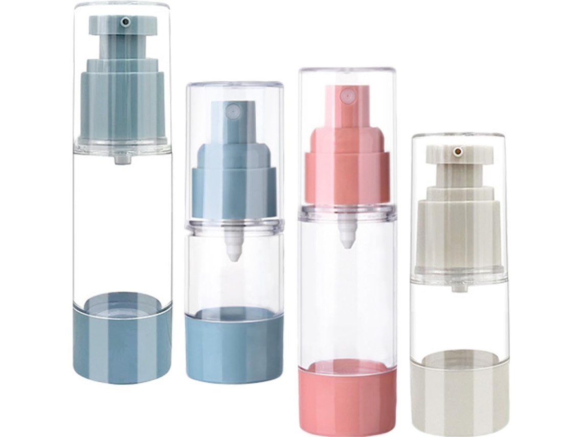 Nuobesty Com 4 Frascos Cosméticos Airless (30ml/15ml) Para Loção E Spray À Prova De Vazamentos.