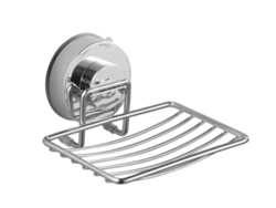1 jabonera plateada con ventosa ultra resistente Jortmrd