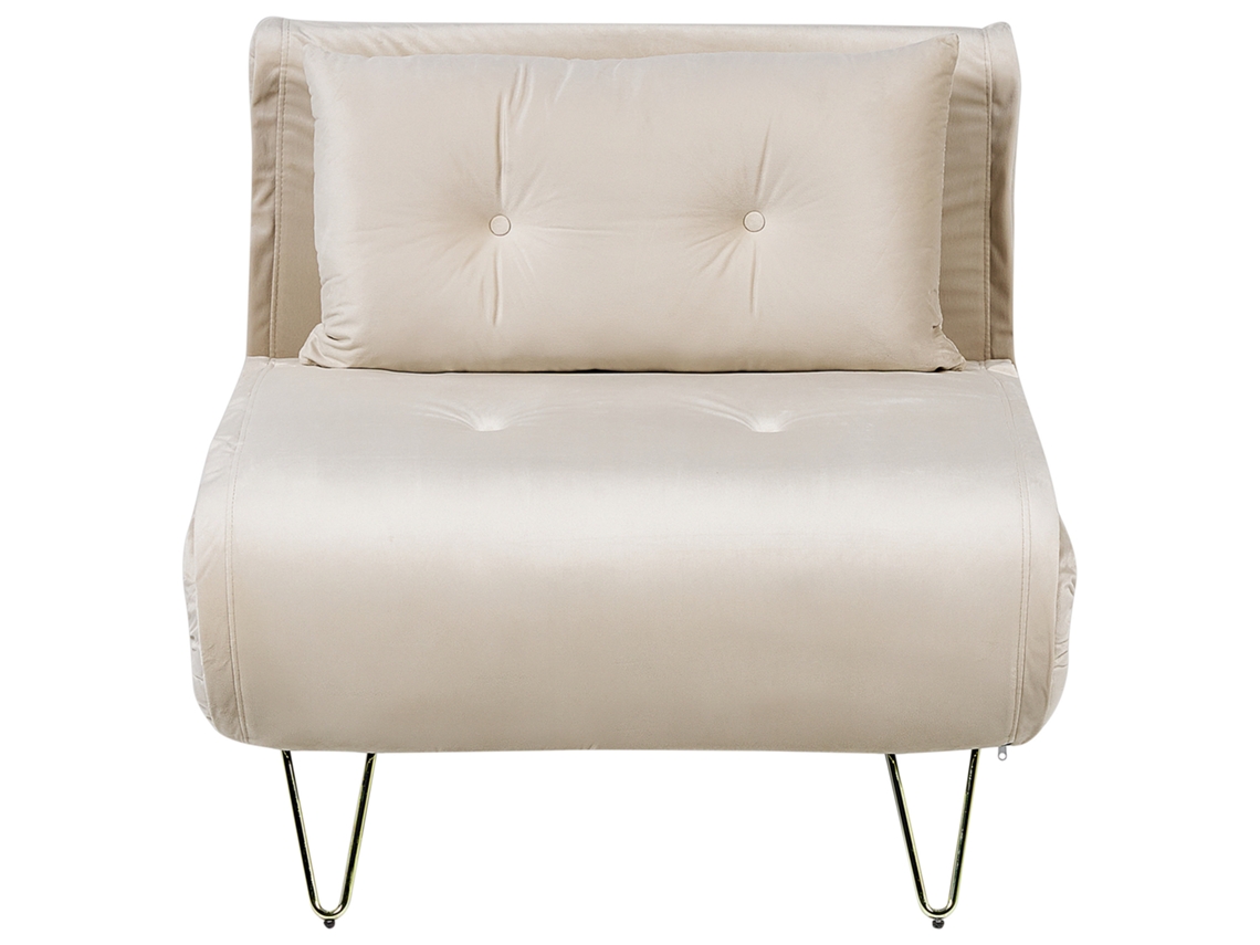 Sofá cama BELIANI Vestfold de Terciopelo Beige 85x80x81