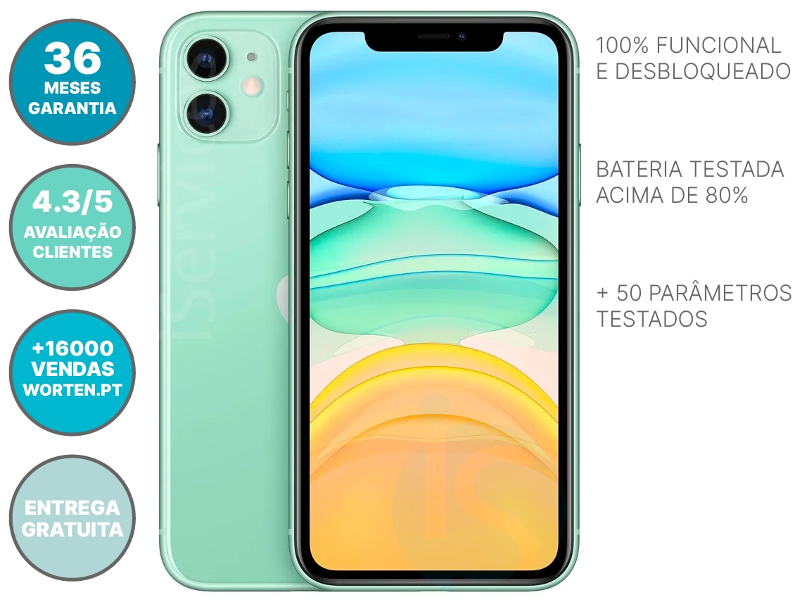 iPhone 11 APPLE (Reacondicionado Marcas Mínimas - 6.1'' - 128 GB